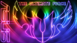 ASUS ROG Ultimate Force Neon Gaming Logo with Vibrant Rainbow Glow HD wallpaper