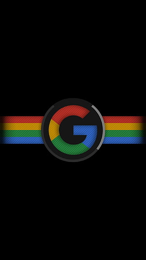 Google G Logo with Rainbow Stripe on Black AMOLED Background HD phone wallpaper