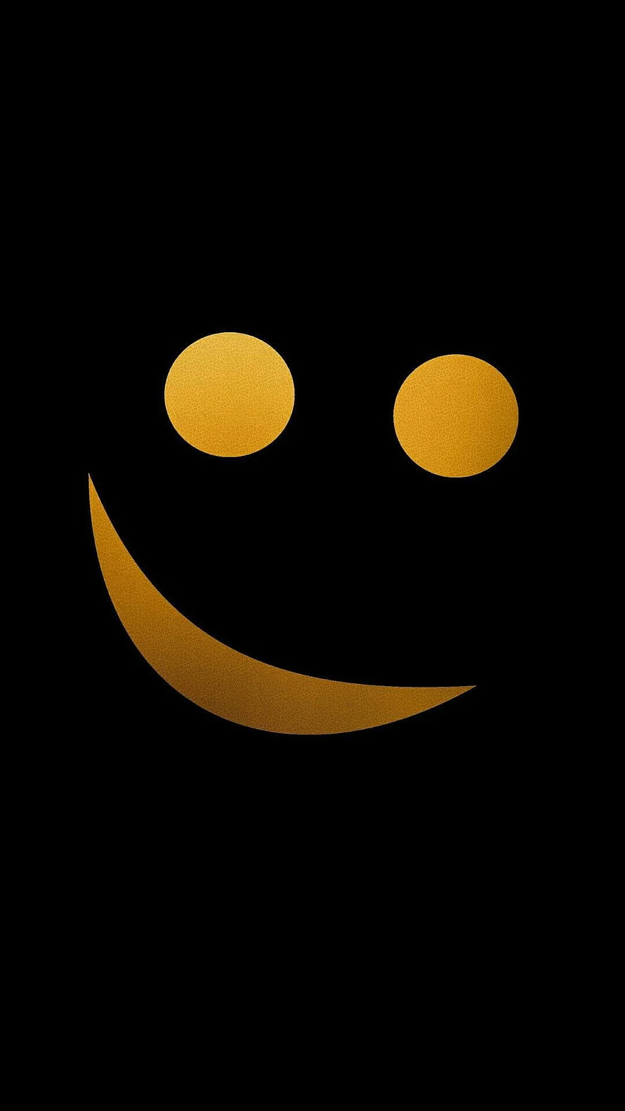 Minimalist Gold Smiley Face on Black Background HD phone wallpaper