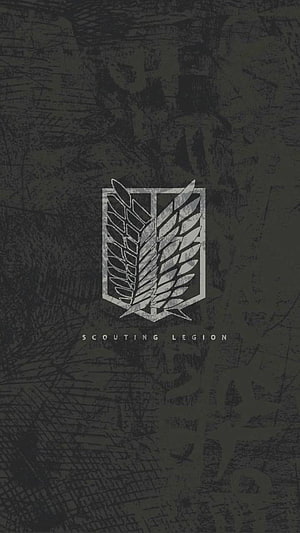 Attack on Titan Scouting Legion Emblem on Dark Grunge Background HD phone wallpaper