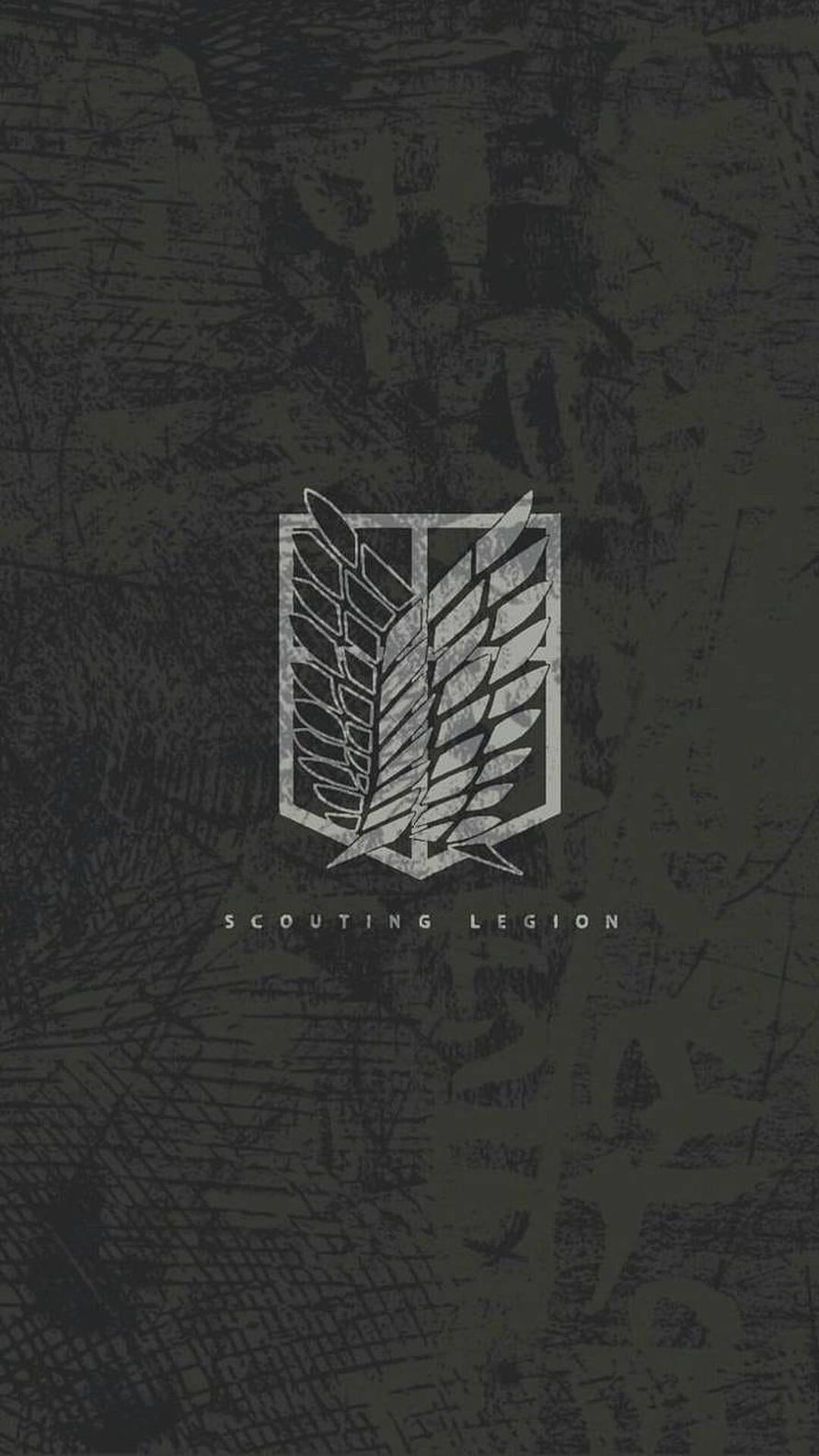 Attack on Titan Scouting Legion Emblem on Dark Grunge Background HD phone wallpaper