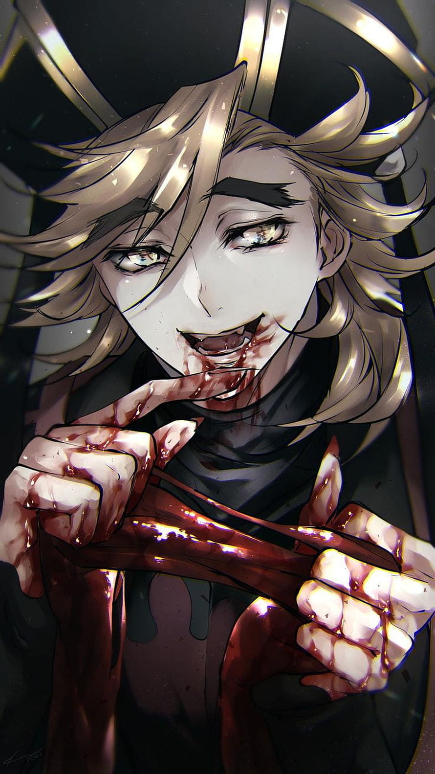 Demon Slayer Douma Anime Character Illustration with Blood and Dark Aesthetic HD phone wallpaper