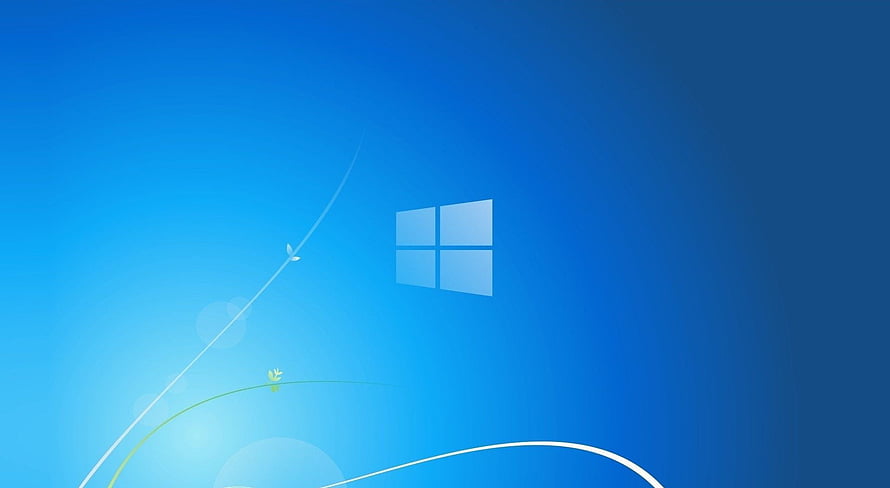 Windows 8.1 Default Blue Desktop Background with Minimalist Curves and Logo HD wallpaper