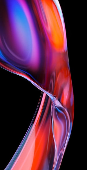 Vibrant Liquid Metal Abstract Flow with Neon Red and Purple Hues on Black Background HD phone wallpaper