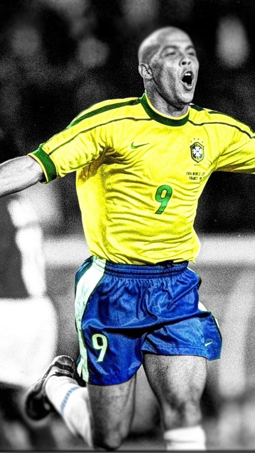 Ronaldo Nazario Celebrating in Brazil National Team Kit HD phone wallpaper