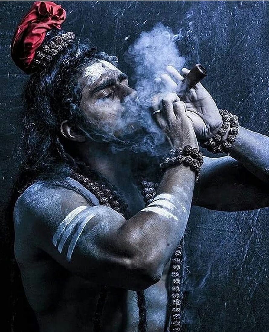 Lord Shiva Smoking Chillum With Rudraksha Beads And Sacred Ash HD phone wallpaper