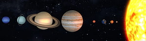 Solar System Planets and Sun in Deep Space HD wallpaper