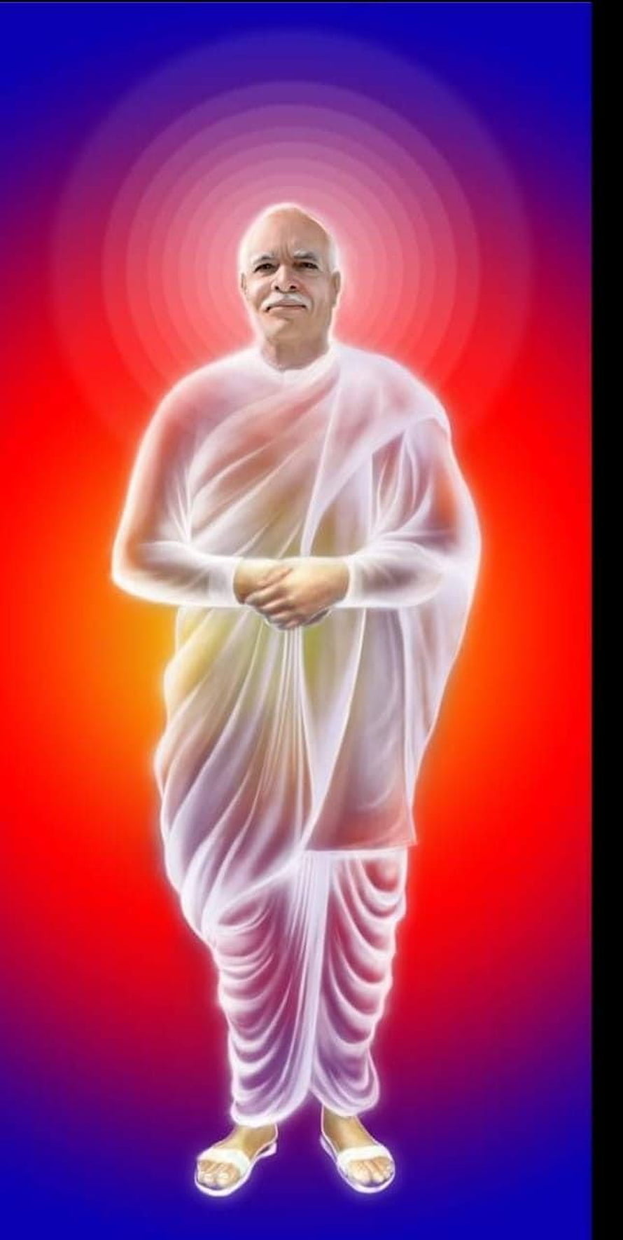 Shiv Baba Spiritual Portrait with Radiant Aura and White Robes HD phone wallpaper