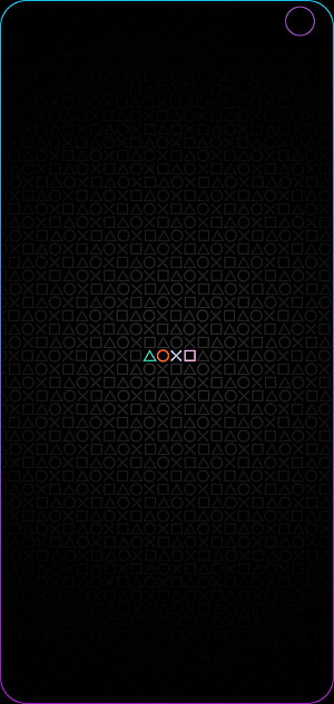 PlayStation Controller Symbols Minimalist Dark Wallpaper with Neon Phone Frame HD phone wallpaper