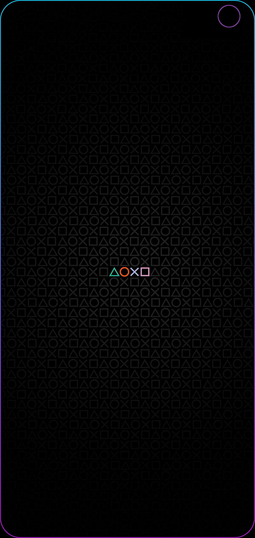 PlayStation Controller Symbols Minimalist Dark Wallpaper with Neon Phone Frame HD phone wallpaper