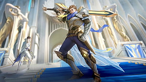 Alucard Lightborn Striker Skin from Mobile Legends in a Grand Palace HD wallpaper