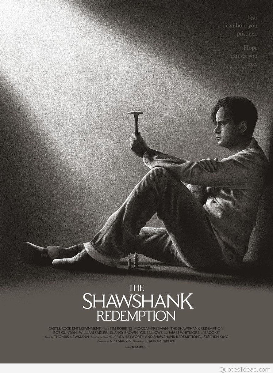 The Shawshank Redemption Movie Poster with Rock Hammer and Chess Pieces HD phone wallpaper