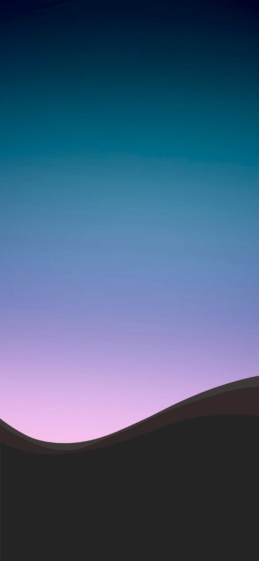 Minimalist Gradient Skyline with Dark Silhouette Hills and Soft Pastel Horizon HD phone wallpaper