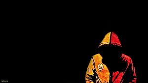 Galatasaray Silhouette Hooded Figure Minimalist Dark Background Artwork HD wallpaper