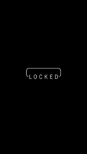 Minimalist Black Lock Screen with White Outlined Text Design HD phone wallpaper