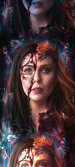Wanda Maximoff Shattered Glass Portrait with Dark Fantasy Aesthetic HD phone wallpaper