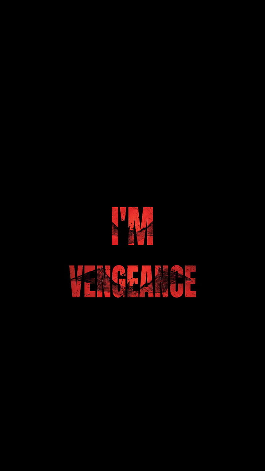 Batman I'm Vengeance Dark Red Typography on Black Background HD phone wallpaper