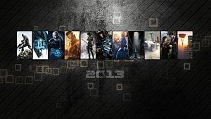 2013 Video Game Character Lineup on Dark Industrial Background HD wallpaper