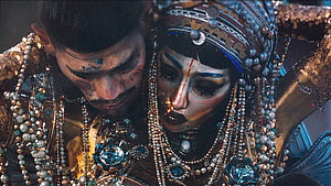 Jibaro from Love Death and Robots: Ornate Couple in Intricate Jewelry and Face Paint HD wallpaper
