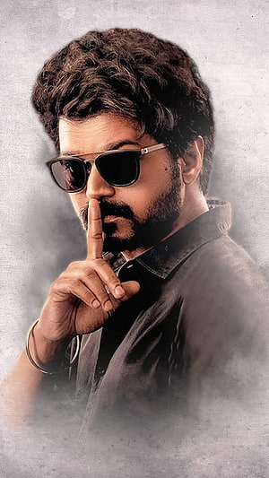 Vijay Thalapathy in Master with sunglasses and shushing gesture HD phone wallpaper