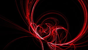 Vibrant Red Light Trails Swirling Against a Deep Black Background HD wallpaper