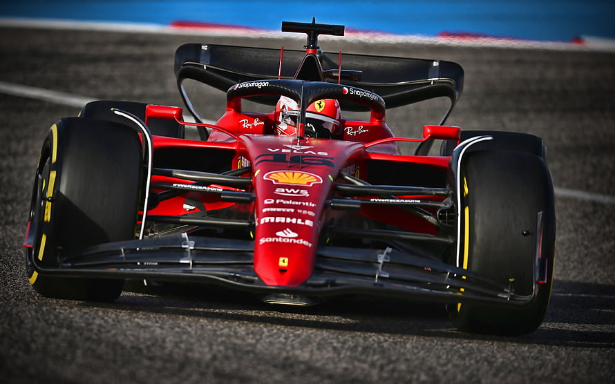 Scuderia Ferrari F1-75 Formula 1 car on the race track HD wallpaper