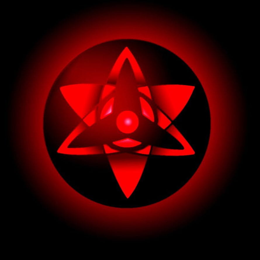 Sasuke Uchiha Eternal Mangekyou Sharingan Red Eye Symbol on Black Background HD phone wallpaper
