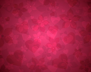 Romantic Red Floral Pattern with Overlapping Hearts and Soft Petals HD wallpaper