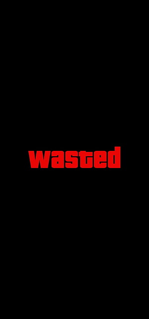 GTA Wasted Screen Red Text on Black Background HD phone wallpaper