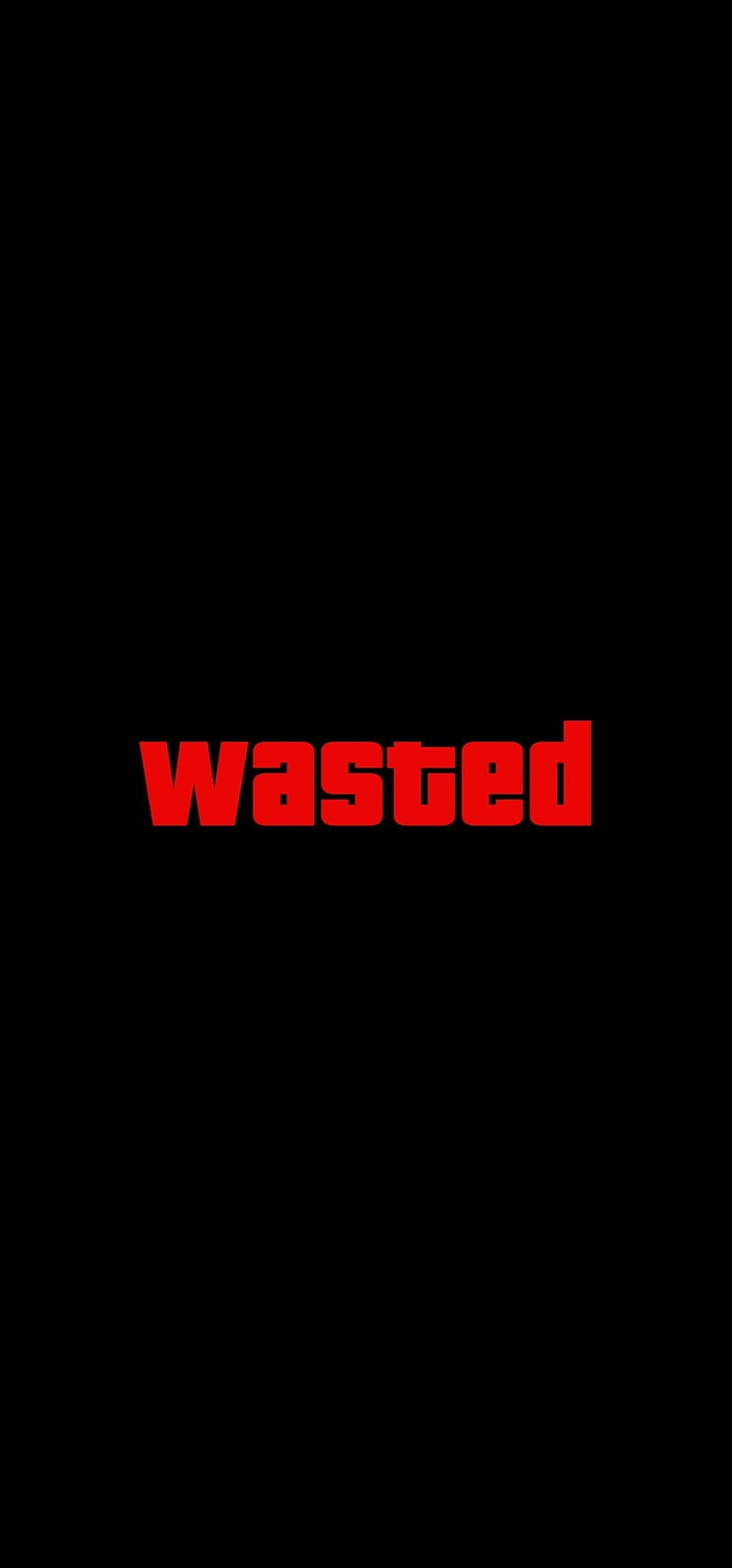 GTA Wasted Screen Red Text on Black Background HD phone wallpaper
