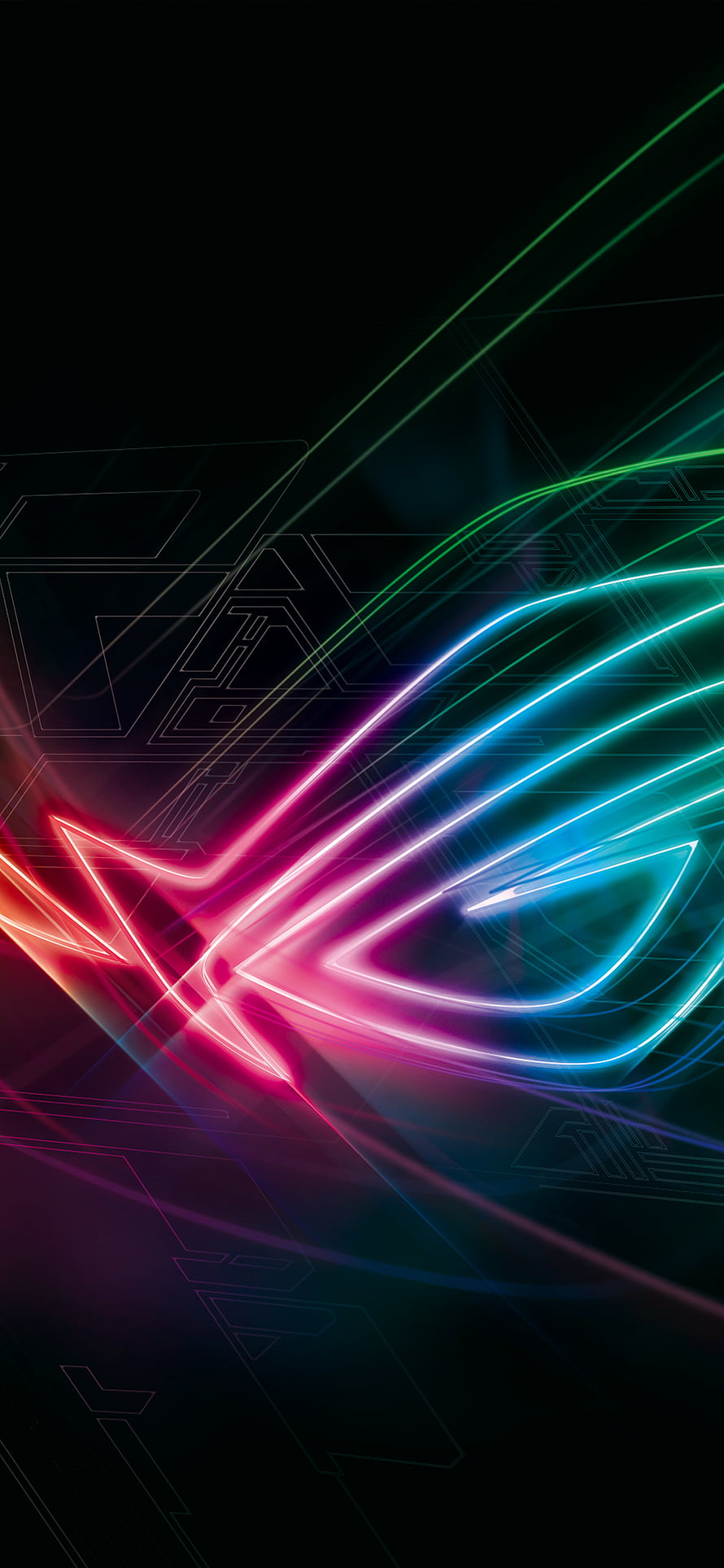 Asus ROG Phone 2 Neon Light Trails Abstract Dark Wallpaper HD phone wallpaper