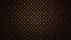Louis Vuitton Monogram Pattern on Dark Brown Leather Texture HD wallpaper