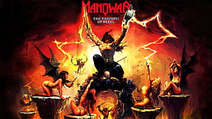 Manowar The Triumph of Steel Album Art Featuring Warrior and Lightning HD wallpaper