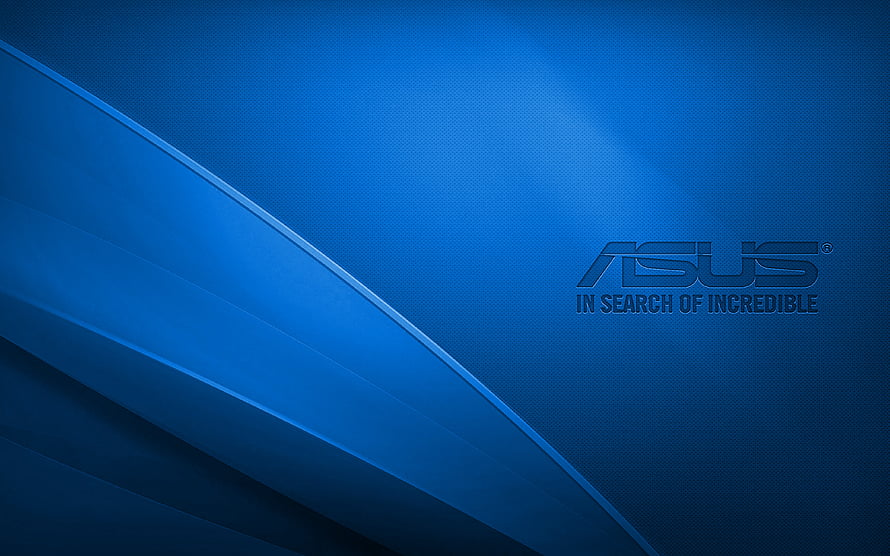 Asus Blue Wavy Abstract Background with Sleek Curved Lines and Corporate Logo HD wallpaper
