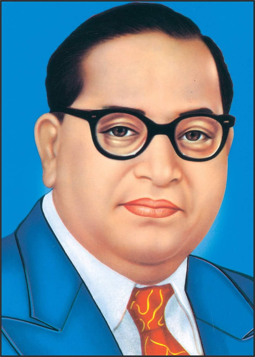 Bhimrao Ambedkar Portrait Illustration in Blue Suit and Red Tie HD phone wallpaper