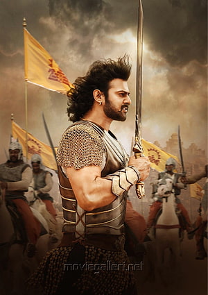 Baahubali 2 The Conclusion Prabhas Warrior Poster with Sword and Army HD phone wallpaper