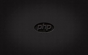 PHP Carbon Fiber Logo on Dark Diagonal Striped Background HD wallpaper