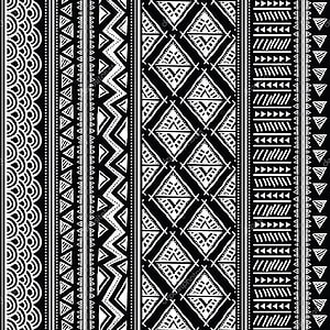 Black and white African tribal geometric pattern with diamond and chevron motifs HD phone wallpaper