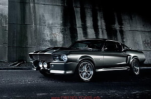 1967 Ford Mustang Shelby GT500 Fastback in Dark Urban Setting HD wallpaper
