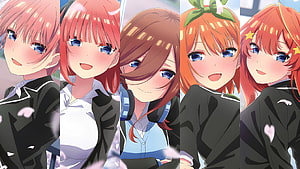The Quintessential Quintuplets Anime Character Group Portrait HD wallpaper