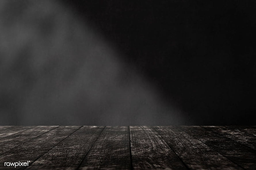 Moody Dark Wooden Table Surface Against Black Wall With Dramatic Light Beam HD wallpaper