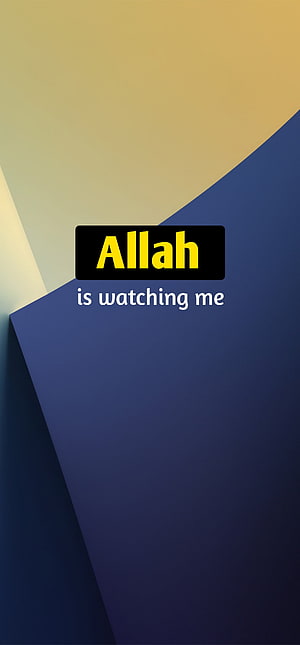 Minimalist Islamic Reminder Wallpaper with Geometric Blue and Gold Design HD phone wallpaper