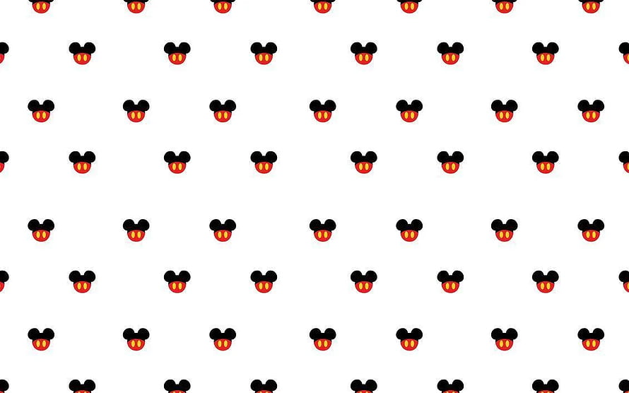 Mickey Mouse Head Pattern on White Background HD wallpaper