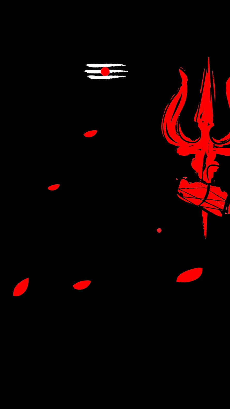 Lord Shiva Trishul and Om Symbol Minimalist Red Black Wallpaper HD phone wallpaper