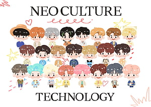 NCT Chibi Character Illustration by Neo Culture Technology HD wallpaper