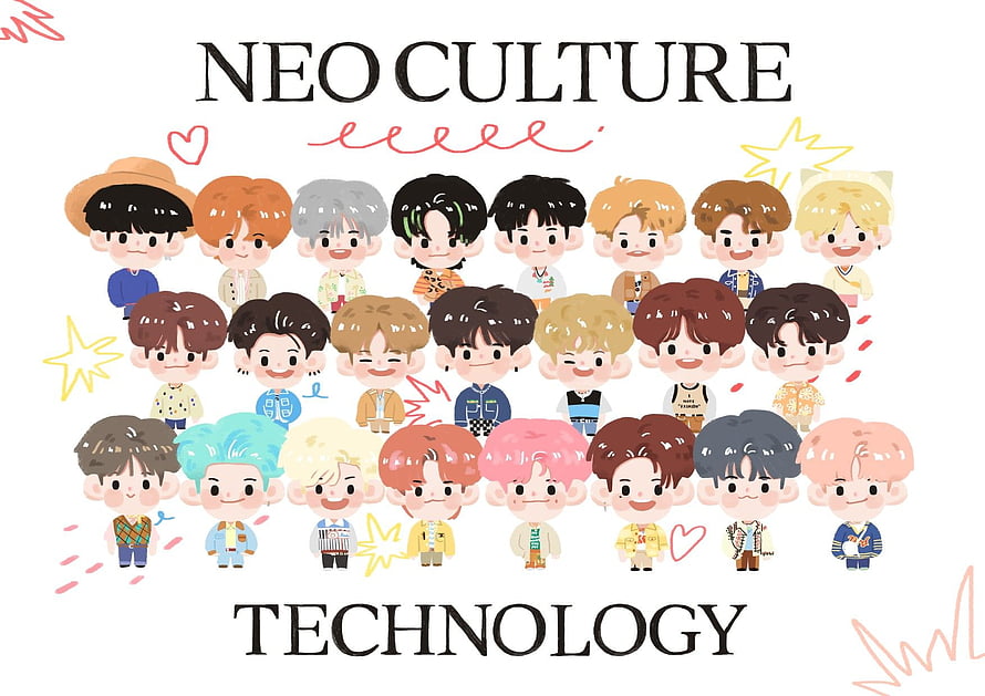 NCT Chibi Character Illustration by Neo Culture Technology HD wallpaper