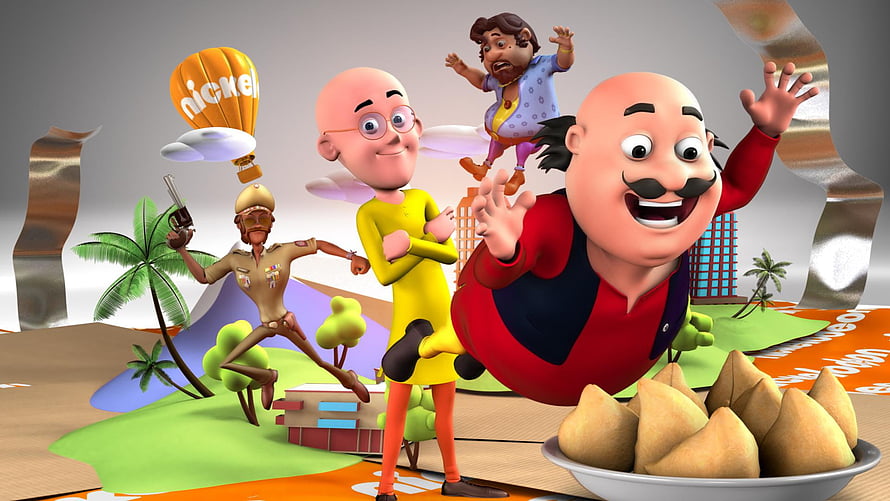 Motu Patlu King of Kings 3D Animated Movie Poster with Characters and Samosa HD wallpaper