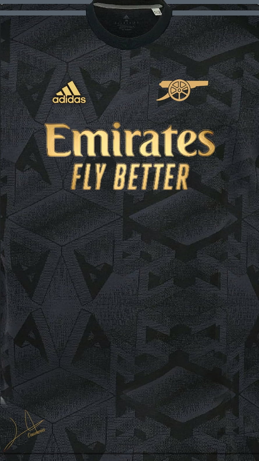 Arsenal 2022-23 Third Kit Black and Gold Adidas Jersey Design HD phone wallpaper