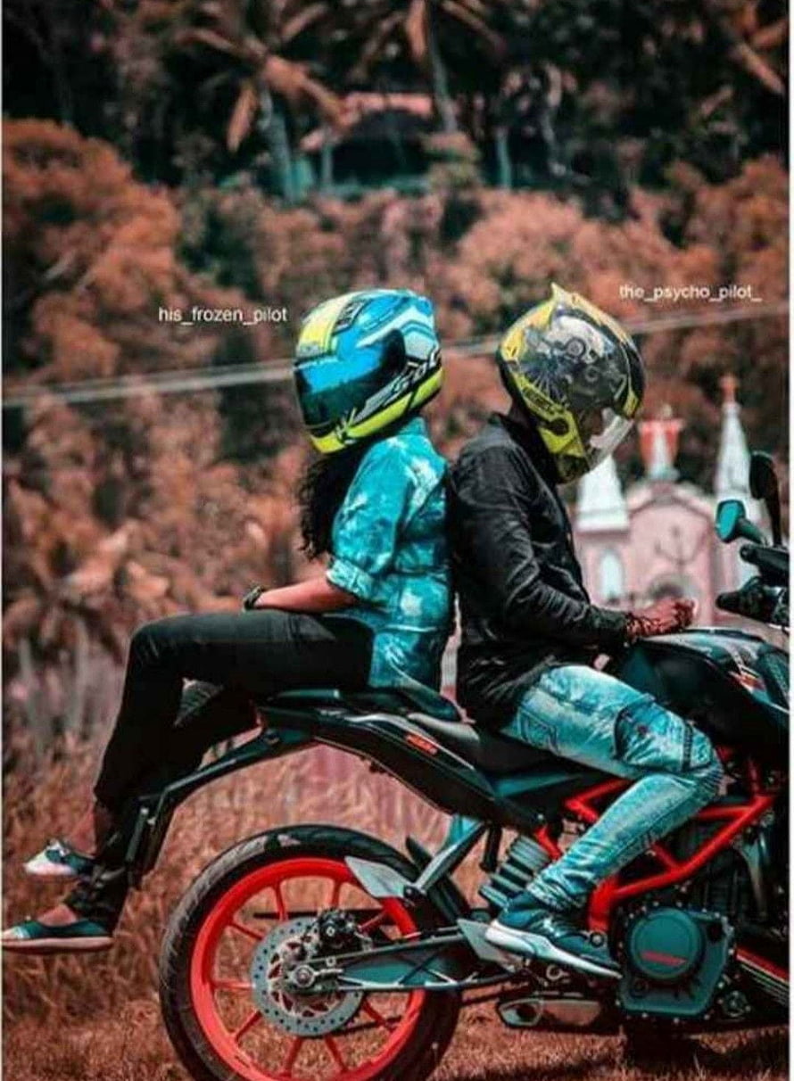 Couple Riding Motorcycle Back to Back in Scenic Landscape HD phone wallpaper