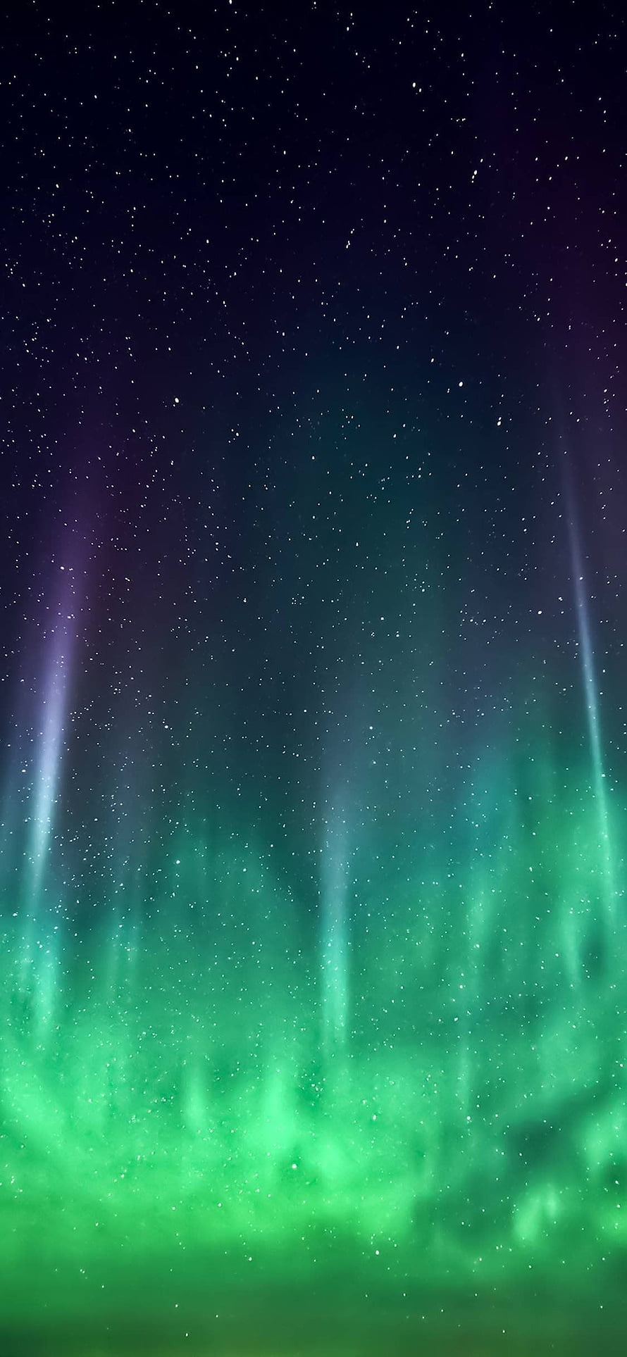 Vibrant Green Aurora Borealis Dancing Across a Starry Night Sky HD phone wallpaper